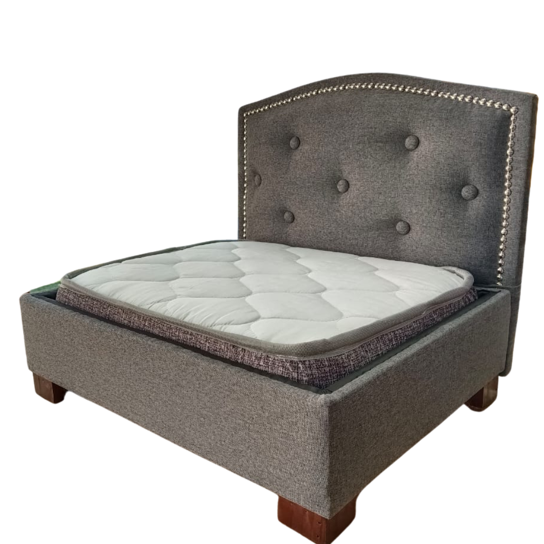 Cama para mascota respaldo curvo gris medio 50x60