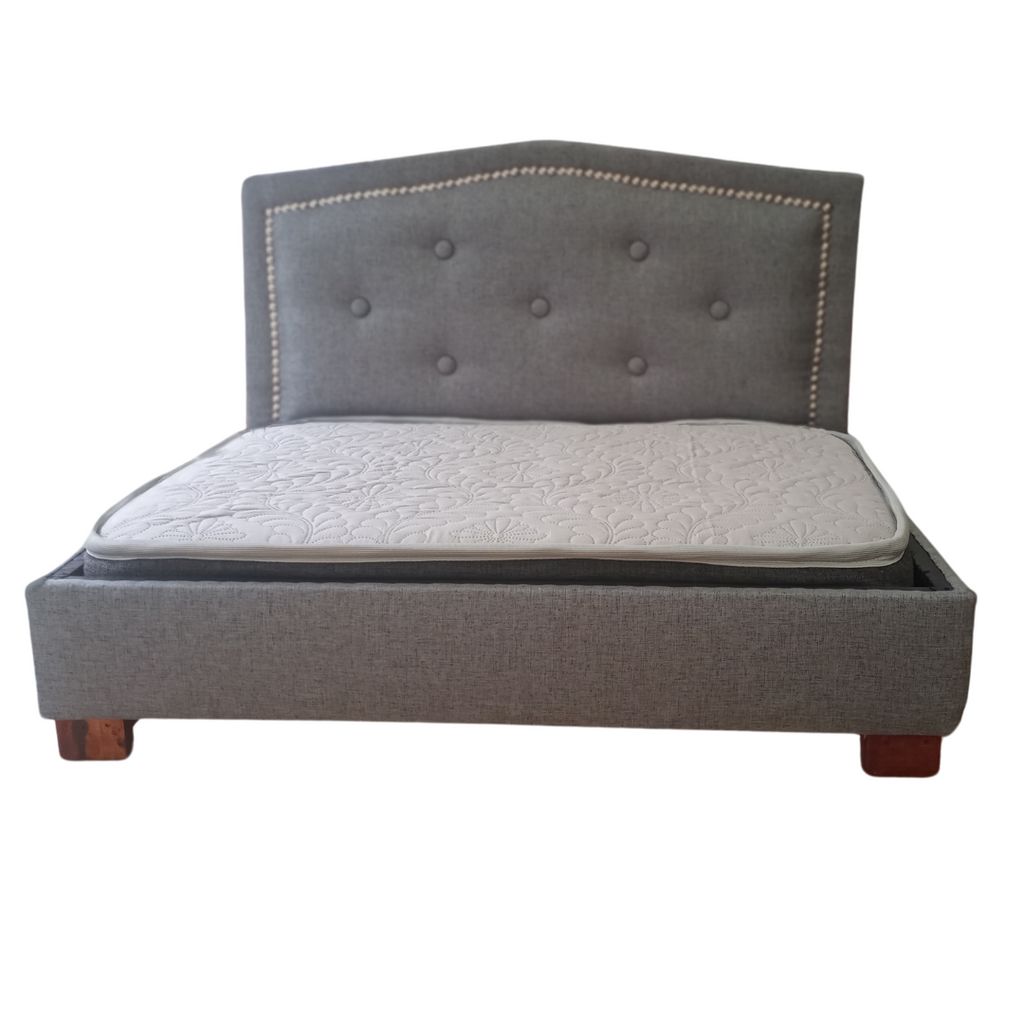 Cama para mascota respaldo curvo gris medio 60x80