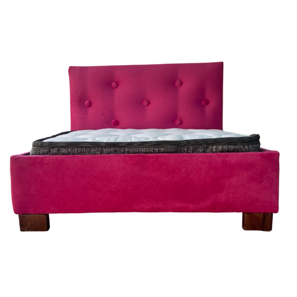 Cama para mascota botoné fucsia 50x60