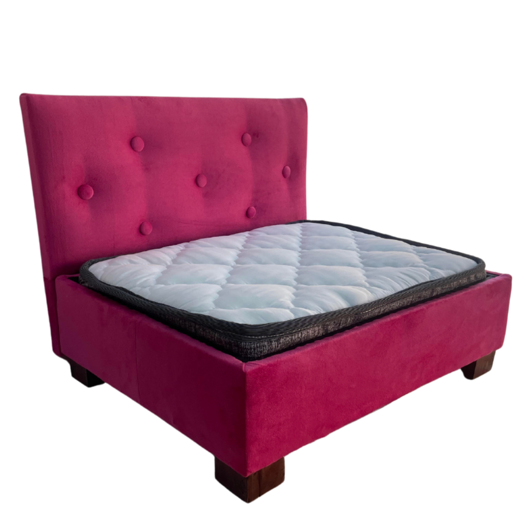 Cama para mascota botoné fucsia 50x60